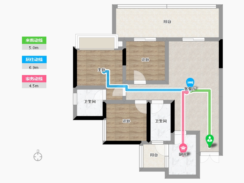 四川省-遂宁市-金宏璟悦湾-75.99-户型库-动静线