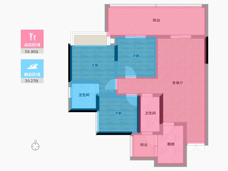 四川省-遂宁市-金宏璟悦湾-75.99-户型库-动静分区