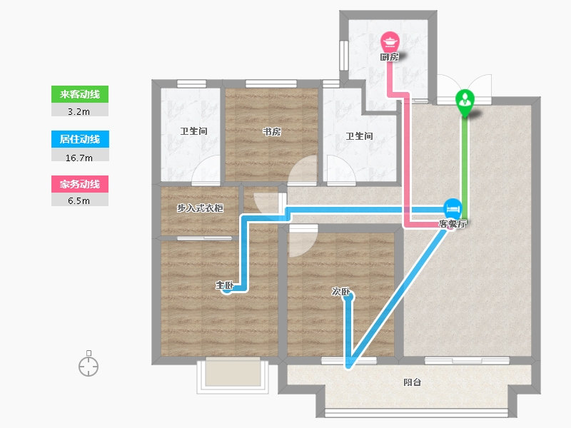 江西省-赣州市-远洋红星·中央广场-90.41-户型库-动静线