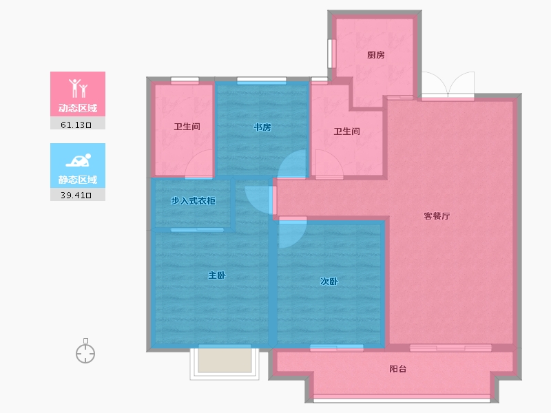 江西省-赣州市-远洋红星·中央广场-90.41-户型库-动静分区