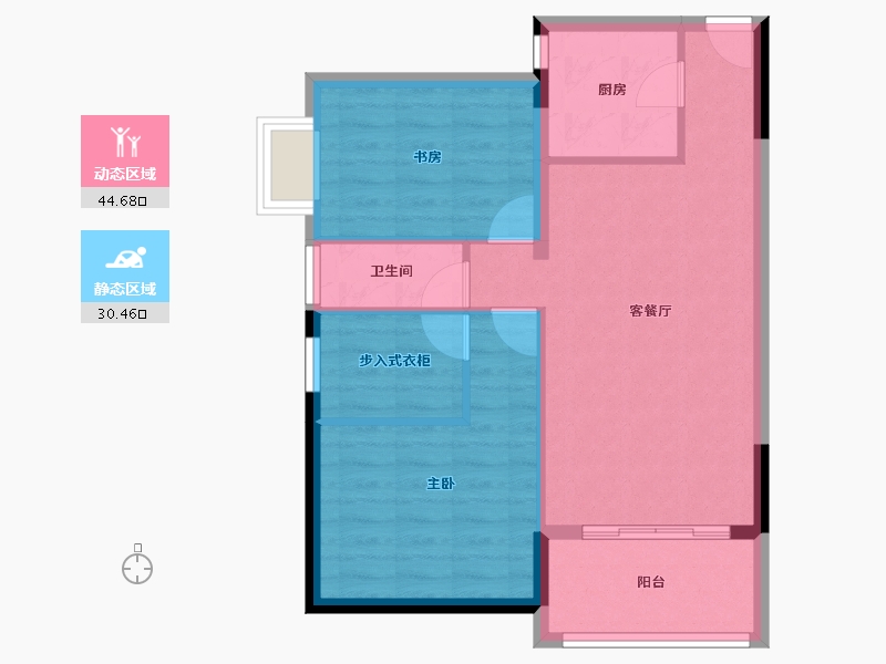 海南省-海口市-世茂璀璨时代-67.72-户型库-动静分区