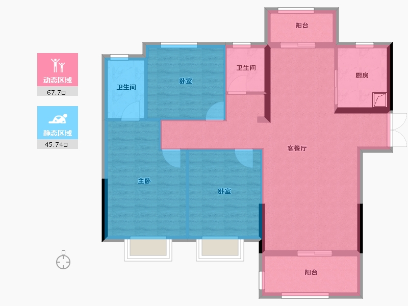 湖北省-黄石市-金銮龙吟湾-102.31-户型库-动静分区