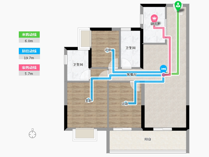 海南省-文昌市-融创高隆湾-84.41-户型库-动静线