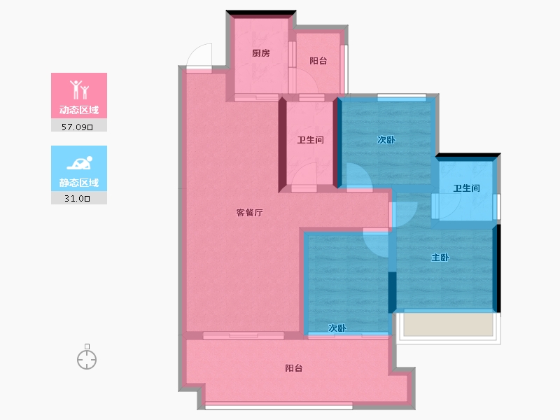 四川省-遂宁市-金宏璟悦湾-77.31-户型库-动静分区