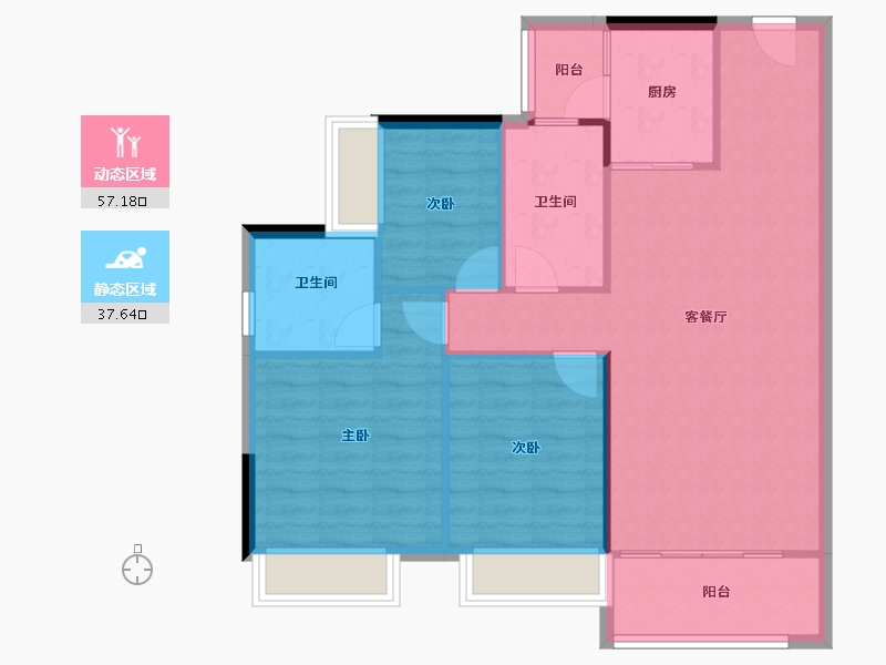 广东省-阳江市-文华峯境-86.56-户型库-动静分区