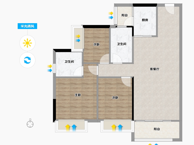 广东省-阳江市-文华峯境-86.56-户型库-采光通风