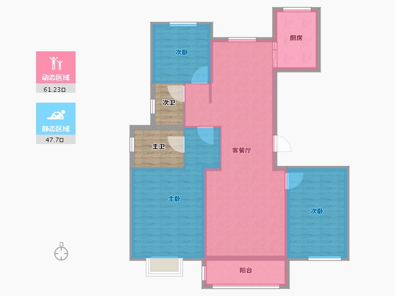 河北省-邢台市-天一和院-106.69-户型库-动静分区