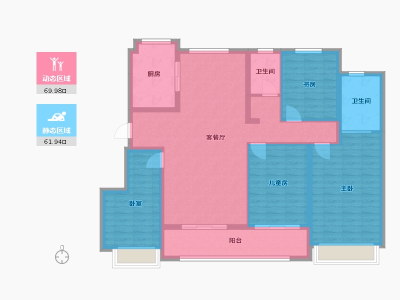 浙江省-宁波市-雅戈尔江上-122.00-户型库-动静分区