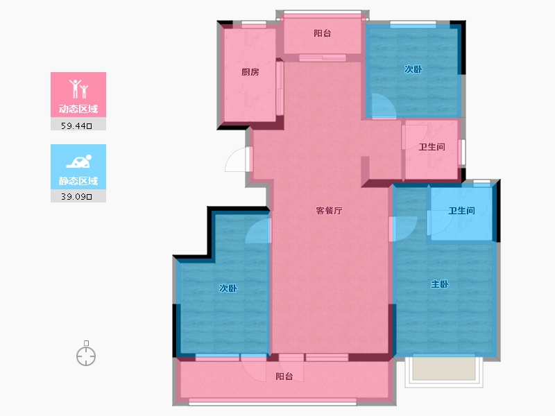 河北省-石家庄市-东原启城-92.00-户型库-动静分区