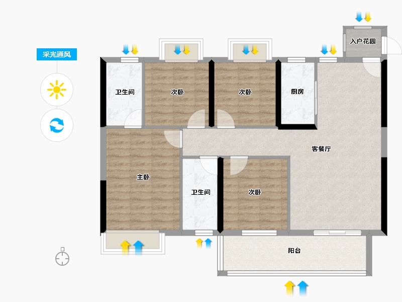 江西省-赣州市-臻顺·滨江壹号-102.40-户型库-采光通风