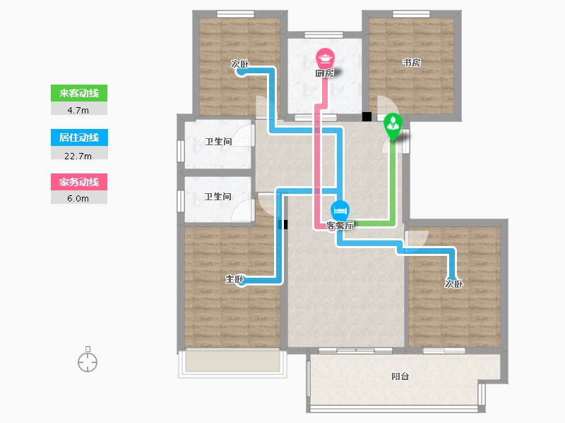 安徽省-宣城市-宣城市宣州区中梁壹号院-113.91-户型库-动静线