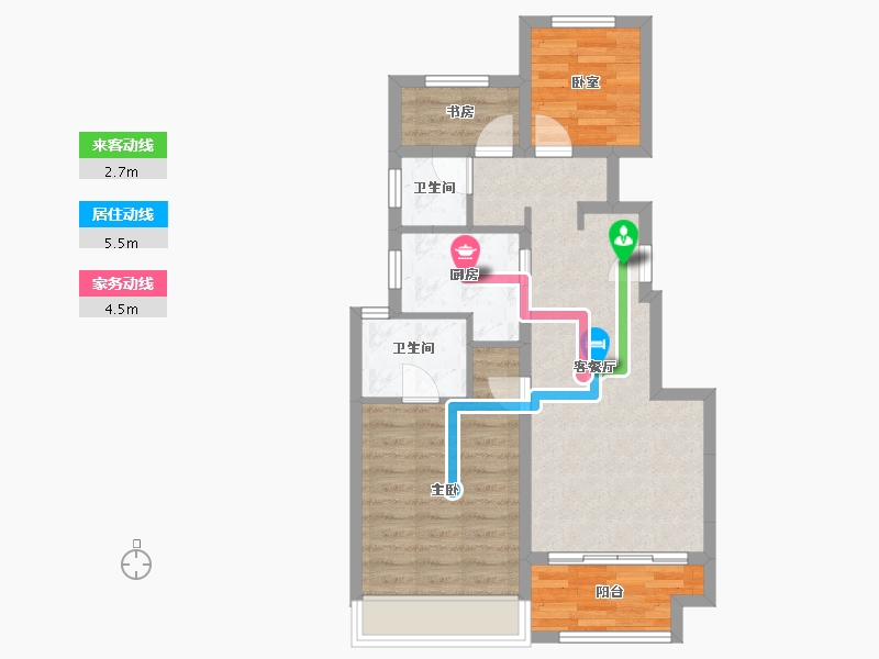 浙江省-湖州市-富力绿地西湖观邸-65.53-户型库-动静线