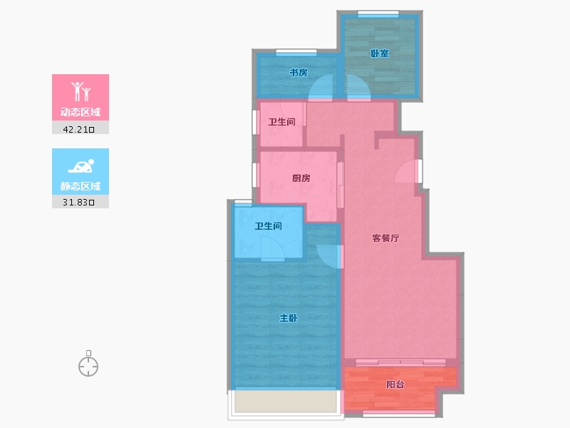 浙江省-湖州市-富力绿地西湖观邸-65.53-户型库-动静分区