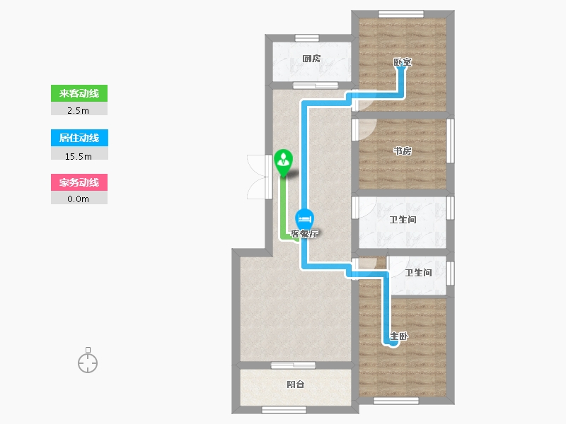 辽宁省-丹东市-力勤·山语澜亭-73.81-户型库-动静线