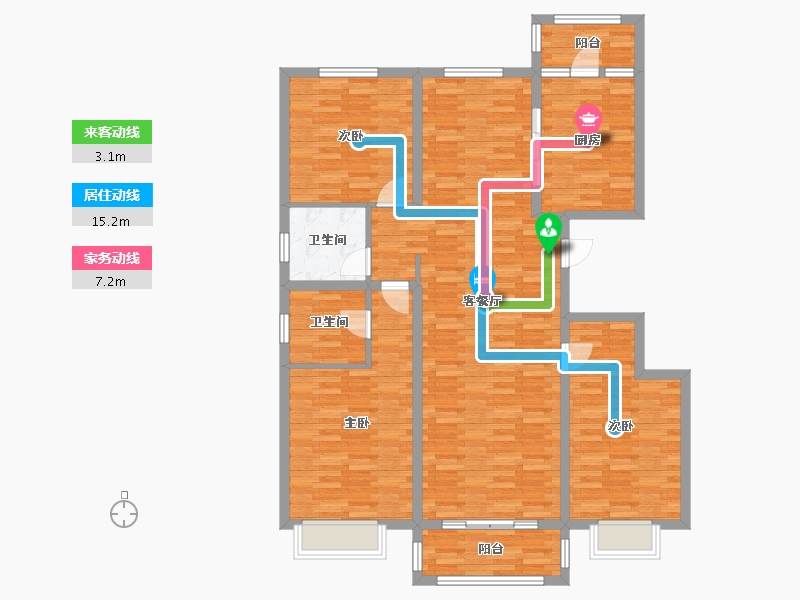 山西省-忻州市-力新城二期-123.99-户型库-动静线