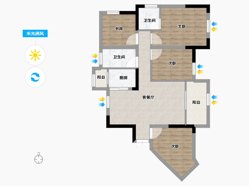 四川省-巴中市-容邦柏润四季城-79.12-户型库-采光通风