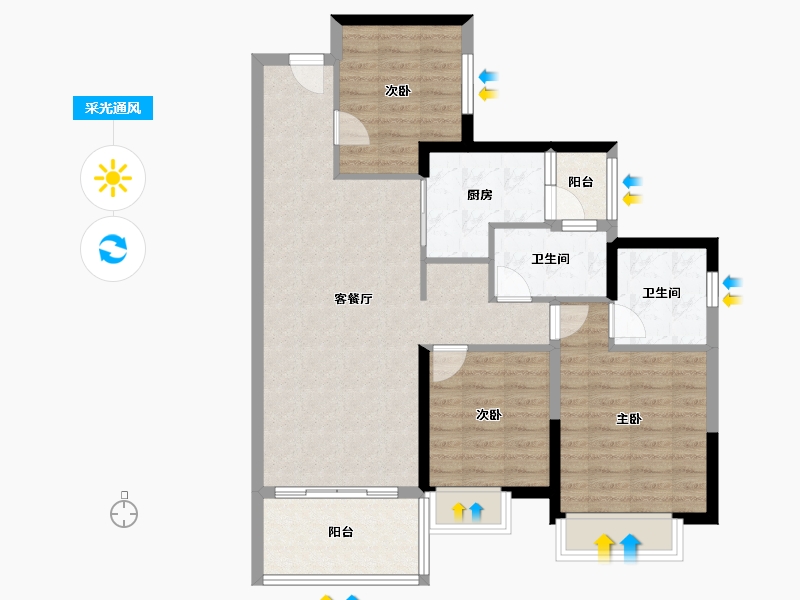 广东省-湛江市-盛和园-88.88-户型库-采光通风