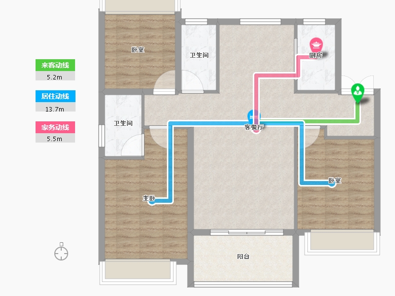 河南省-许昌市-恒达玖玺府-102.40-户型库-动静线