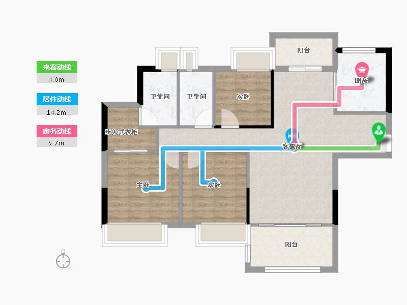 广东省-阳江市-美湖公馆-83.64-户型库-动静线