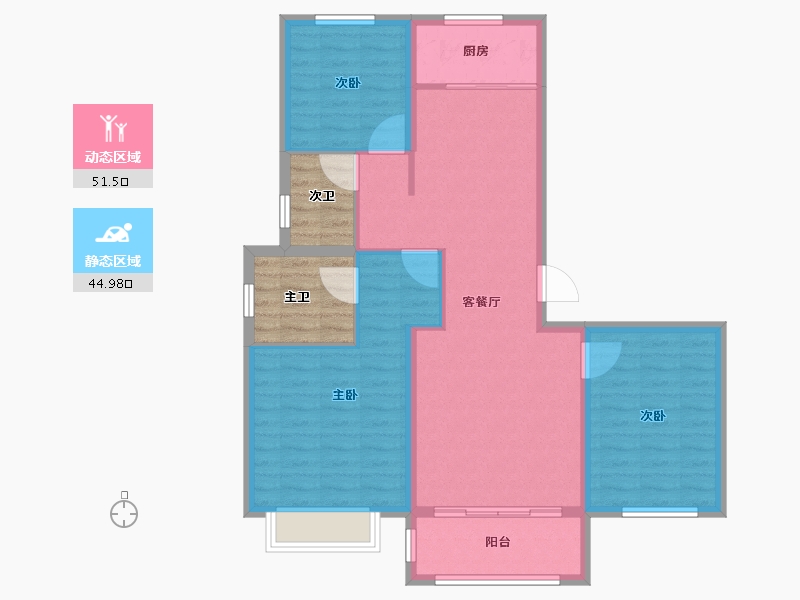 河北省-邢台市-天一和院-89.02-户型库-动静分区