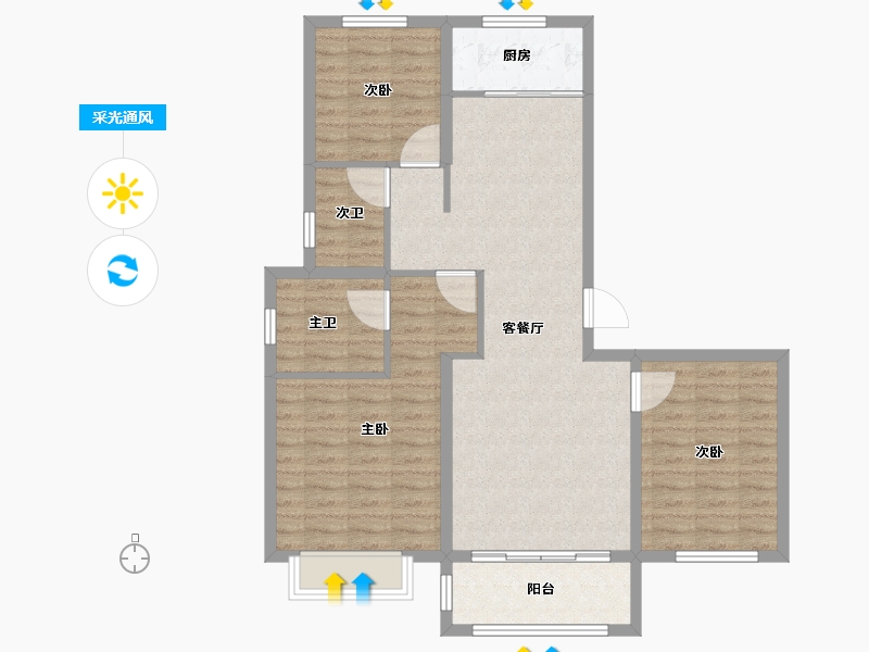 河北省-邢台市-天一和院-89.02-户型库-采光通风