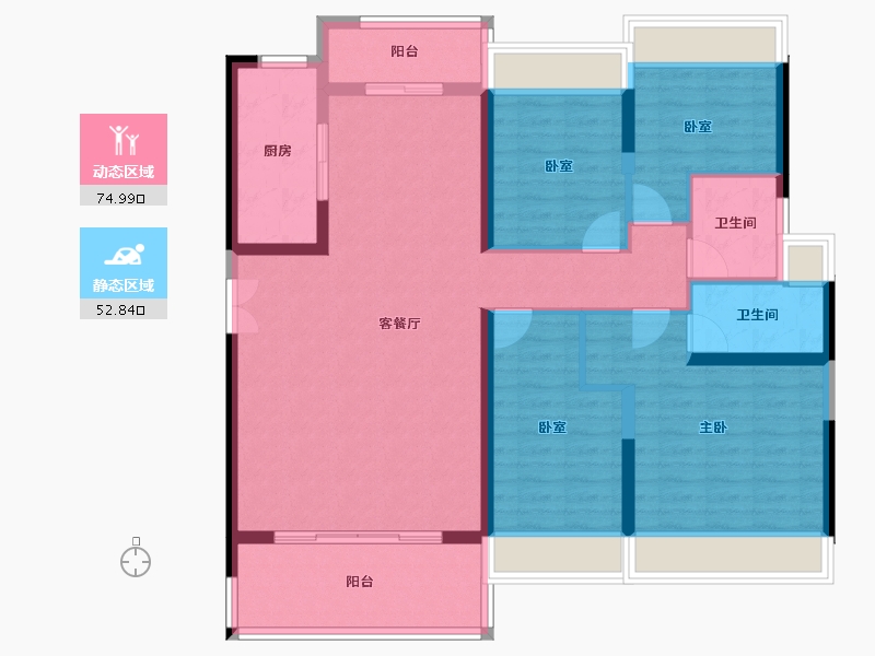 广东省-梅州市-五华碧桂园凤凰城-114.98-户型库-动静分区