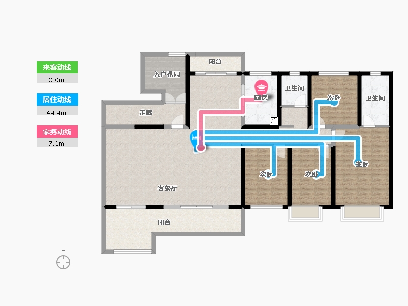 云南省-楚雄彝族自治州-缙颐九棠晴屿-170.94-户型库-动静线