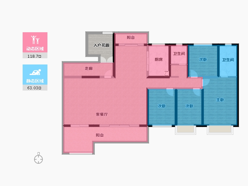 云南省-楚雄彝族自治州-缙颐九棠晴屿-170.94-户型库-动静分区