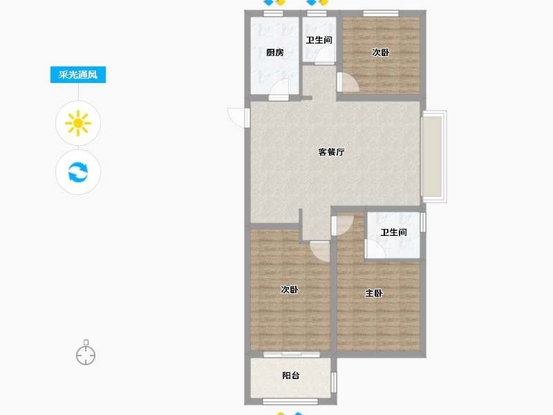 山东省-日照市-安泰悠山美居-95.20-户型库-采光通风