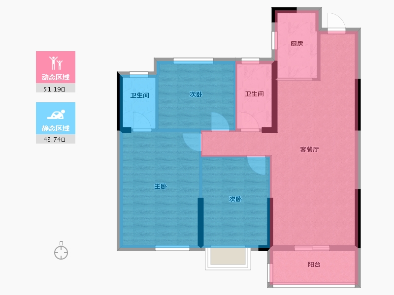 湖北省-随州市-公园三号-85.51-户型库-动静分区