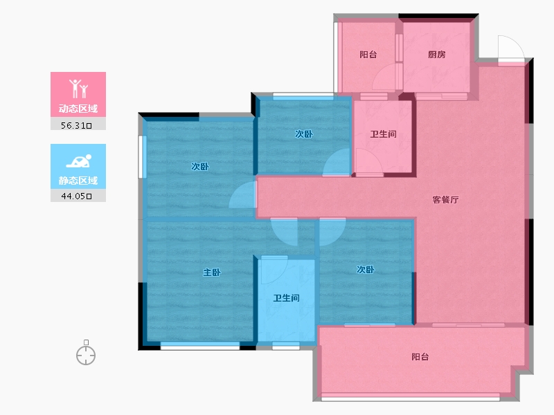 四川省-遂宁市-锦绣豪庭东苑二期-90.83-户型库-动静分区