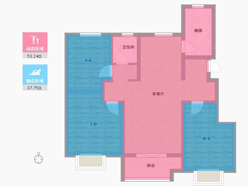 山东省-威海市-​威海万达广场-80.00-户型库-动静分区