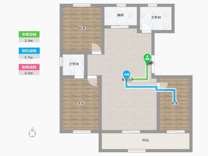 辽宁省-丹东市-力勤·山语澜亭-97.47-户型库-动静线