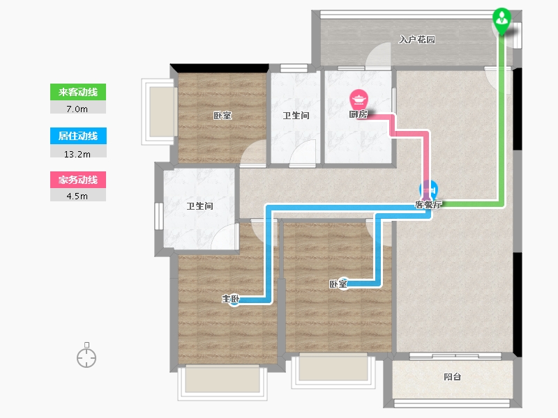 海南省-海口市-海南富力红树湾-95.09-户型库-动静线