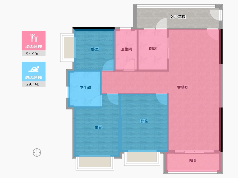 海南省-海口市-海南富力红树湾-95.09-户型库-动静分区