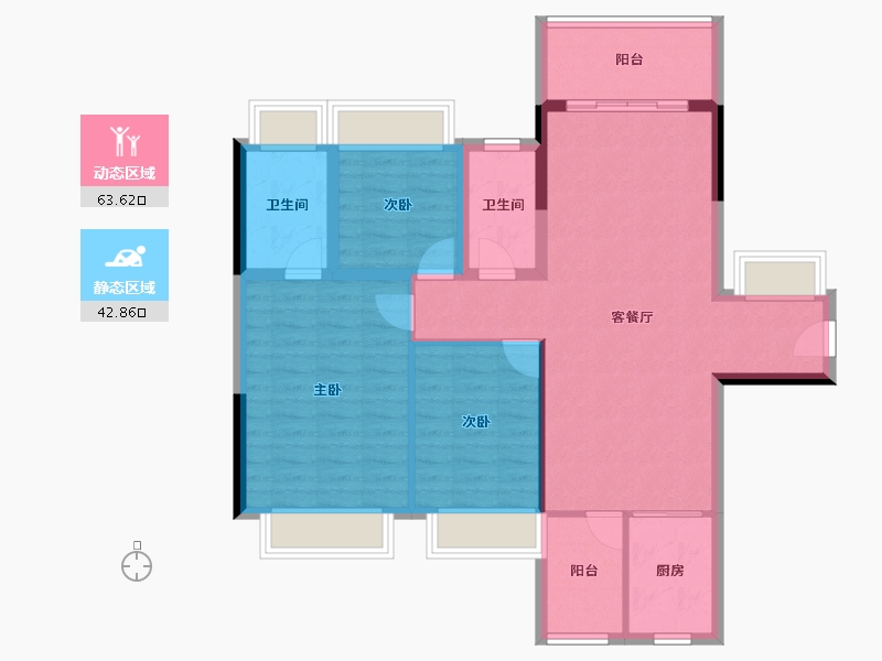 广东省-阳江市-文华峯境-95.84-户型库-动静分区