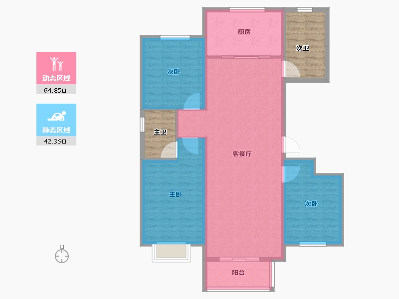 河北省-邢台市-水岸学府-109.63-户型库-动静分区