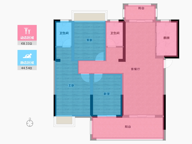 湖北省-黄冈市-书香尚城-101.44-户型库-动静分区