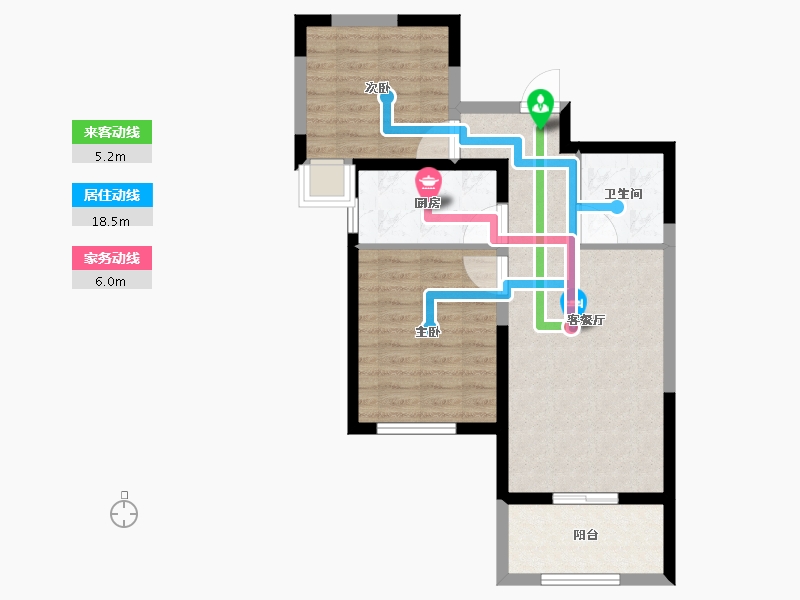 陕西省-宝鸡市-江河·凯旋城-64.17-户型库-动静线