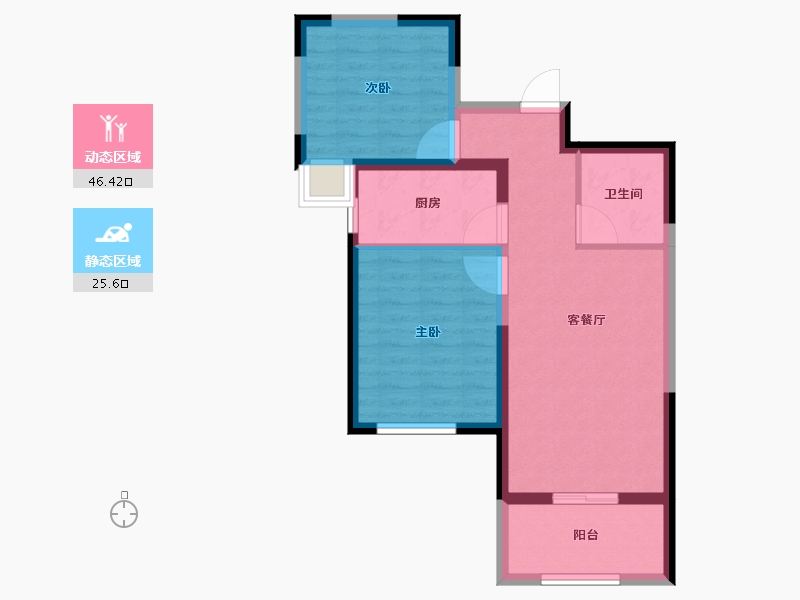 陕西省-宝鸡市-江河·凯旋城-64.17-户型库-动静分区