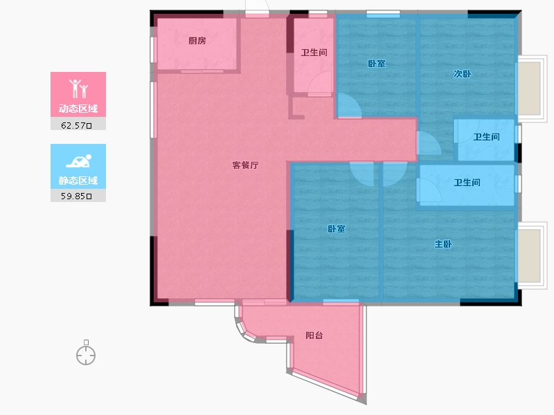 广东省-梅州市-东润华庭-111.03-户型库-动静分区