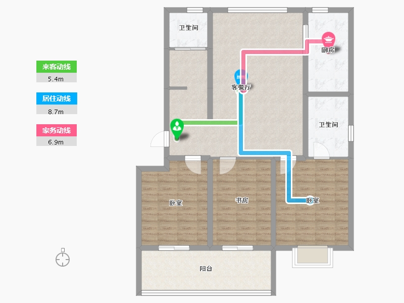 山东省-威海市-祥瑞山海居-110.40-户型库-动静线