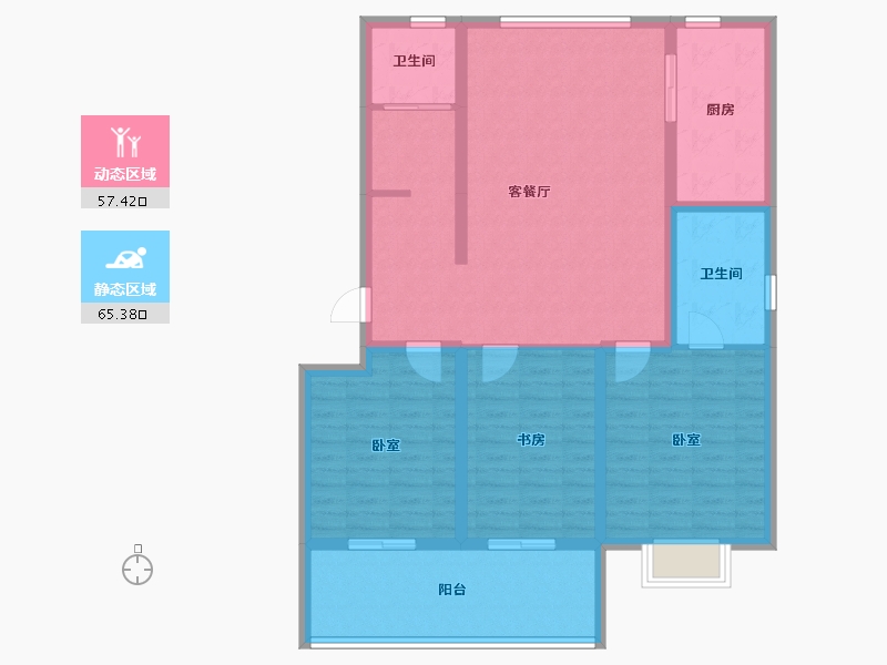 山东省-威海市-祥瑞山海居-110.40-户型库-动静分区