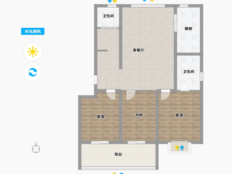 山东省-威海市-祥瑞山海居-110.40-户型库-采光通风