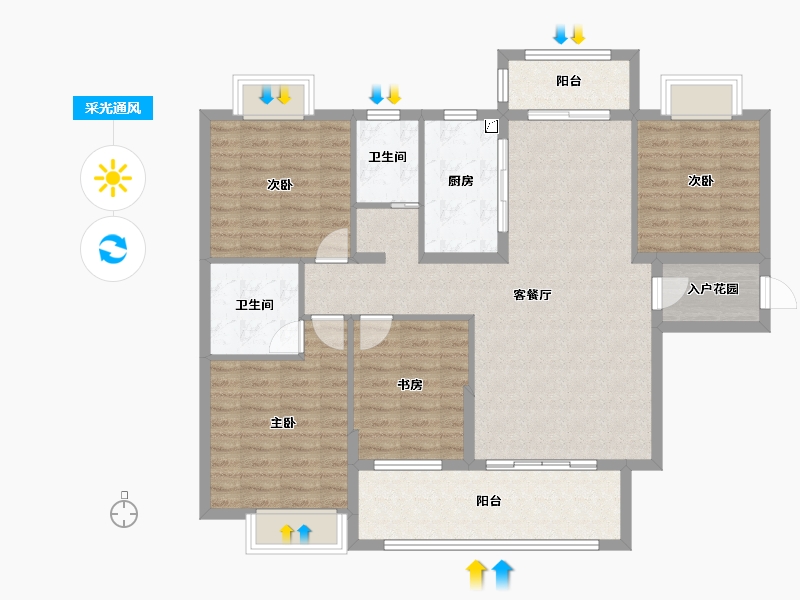 湖南省-永州市-森林壹品-113.61-户型库-采光通风