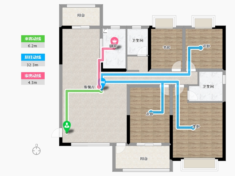 湖南省-永州市-永城·京华雅郡-133.45-户型库-动静线