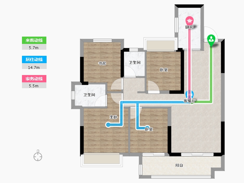 湖南省-株洲市-香江悦府-98.40-户型库-动静线