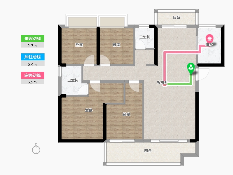 湖南省-株洲市-旭辉湘江汇-105.49-户型库-动静线