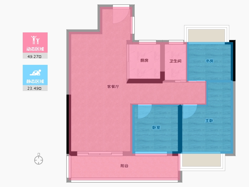 湖南省-株洲市-高科壹号领域二期-64.39-户型库-动静分区