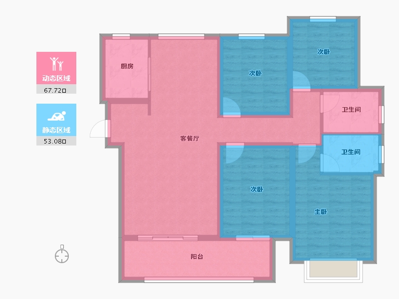 河南省-安阳市-​丛台金榕湾-108.00-户型库-动静分区